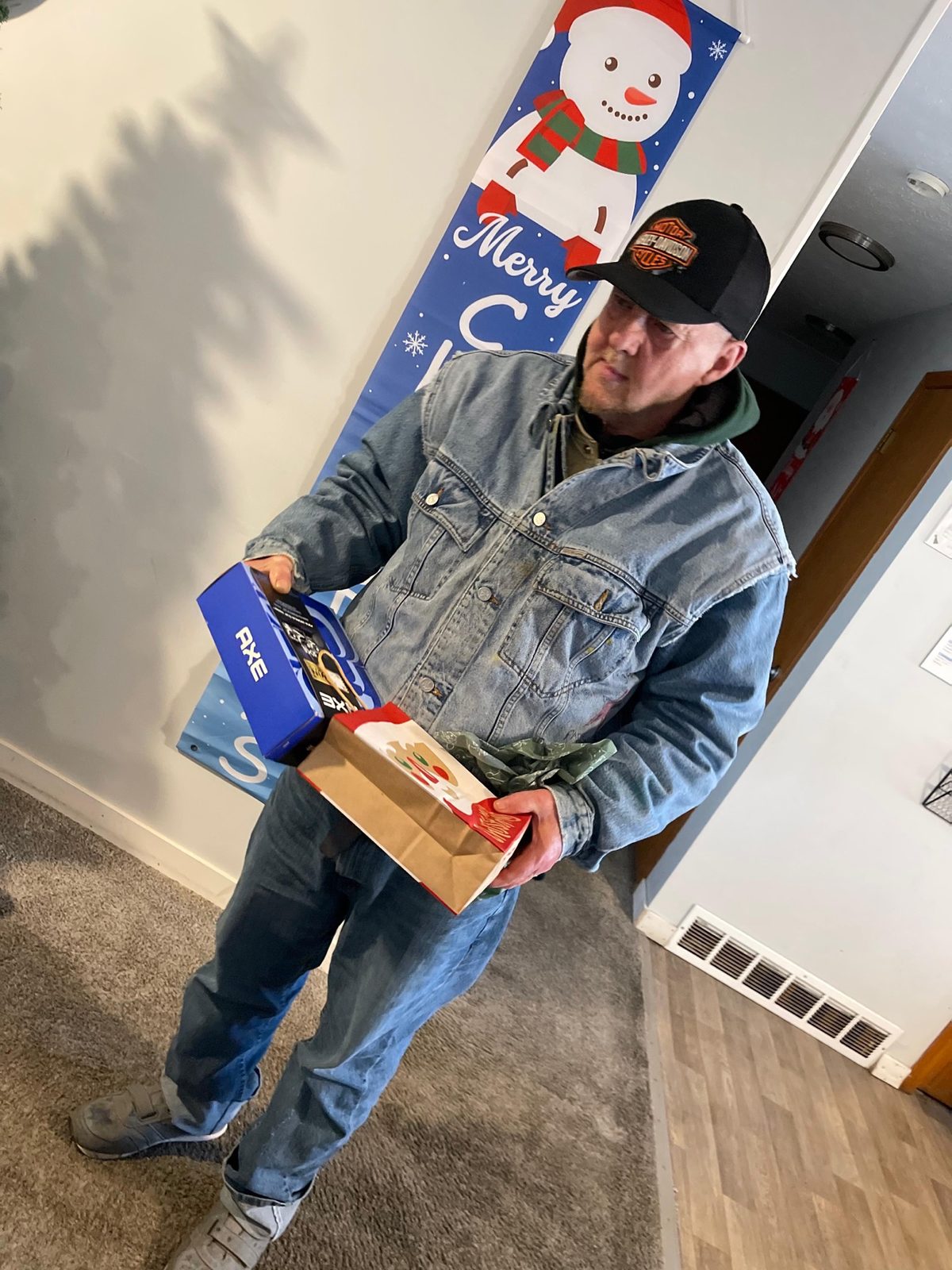 A Giddings AFC resident enjoying a holiday gift